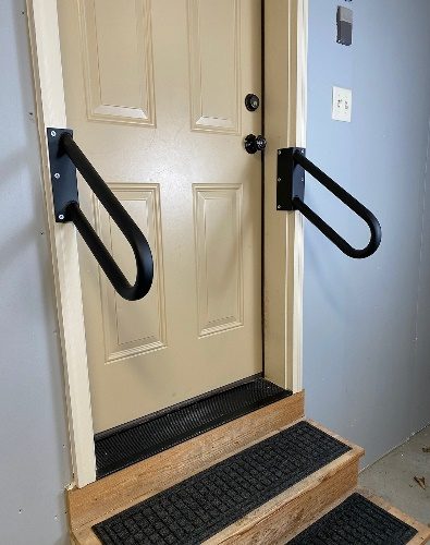 grab bars on garage steps