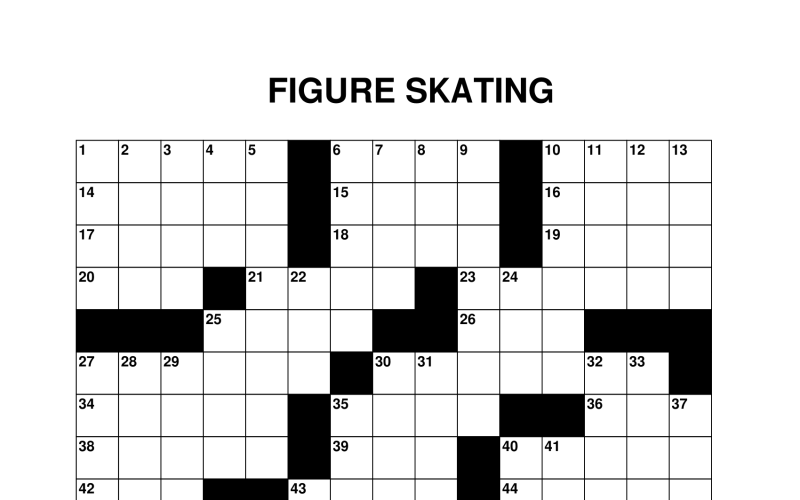 Figure Skating Crossword