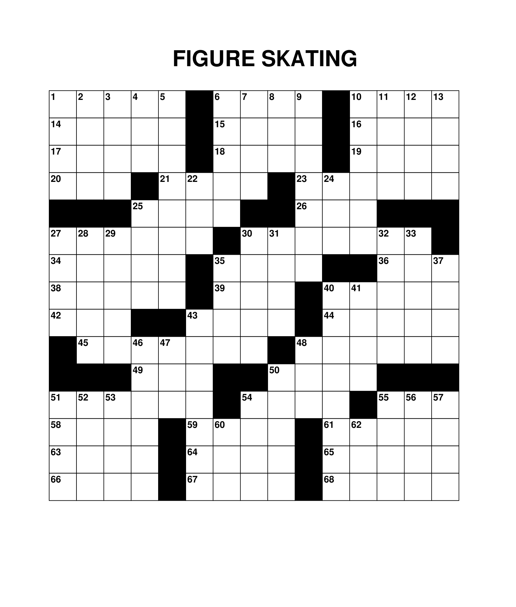 Figure Skating Crossword